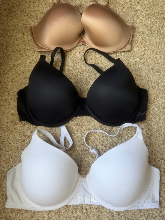 PINK Victoria's Secret Other - 3 T-Shirt Bras in Nude, Black & White